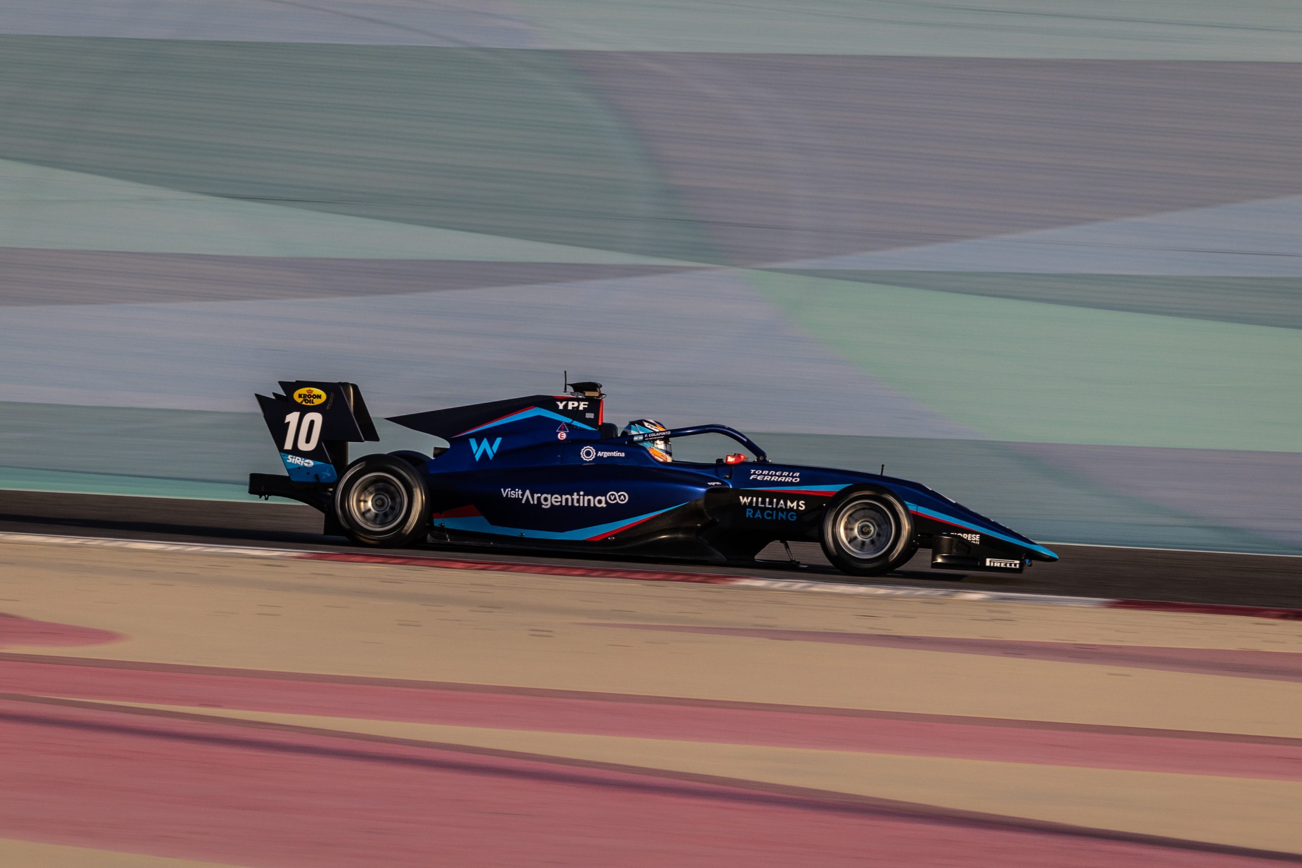 Sakhir (BAH) FEB 14-16, 2023 - F2 and F3 pre-season test at Bahrain International Circuit. Franco COLAPINTO #10 MP Motorsport. © 2023 Sebastiaan Rozendaal / Dutch Photo Agency
